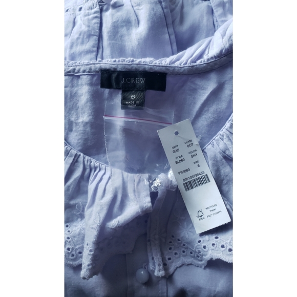 28. J.Crew Embroidered ruffle-collar top with eyelet - Picture 6 of 6